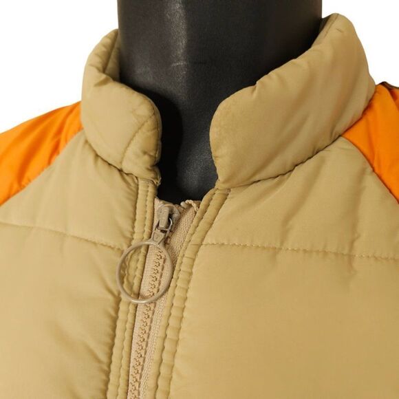 Puffy Puffer Parka Jacket Vintage 70s Brown Orange Mens Size Small - Picture 2 of 7